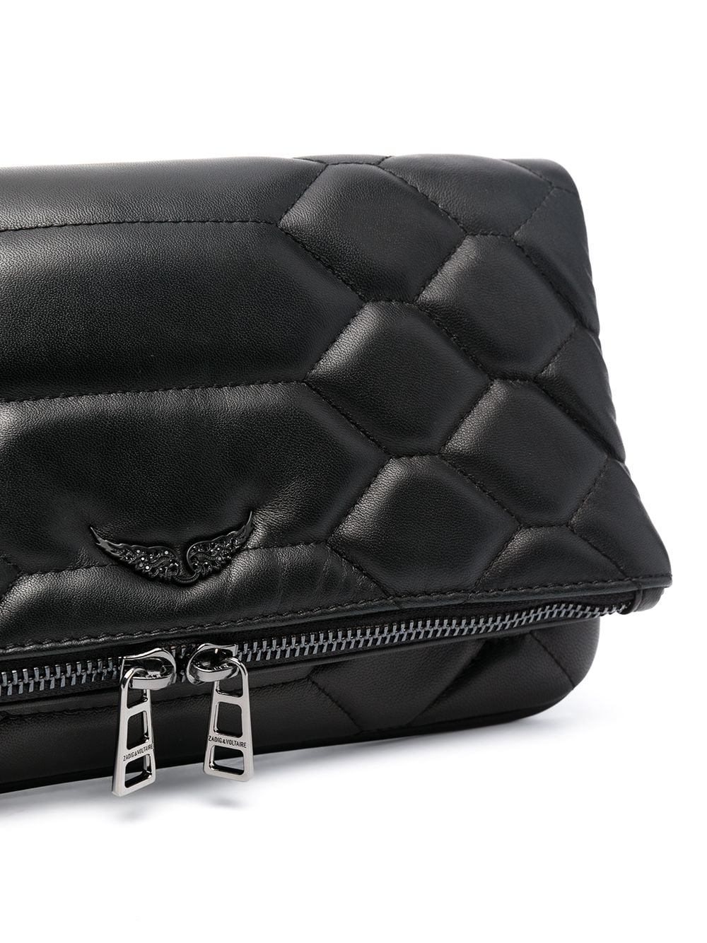 Shop Zadig & Voltaire Rock Mat Scale Clutch Bag In Black
