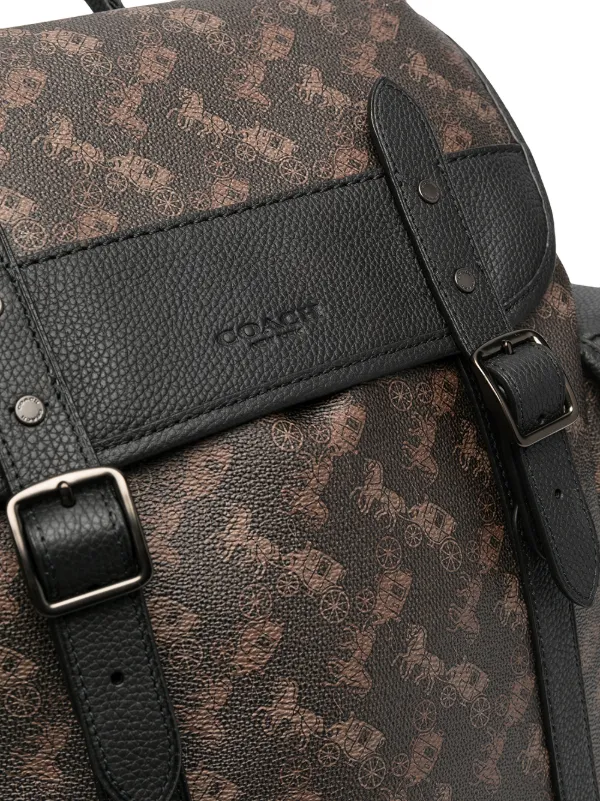 Shop Coach logo print backpack with 