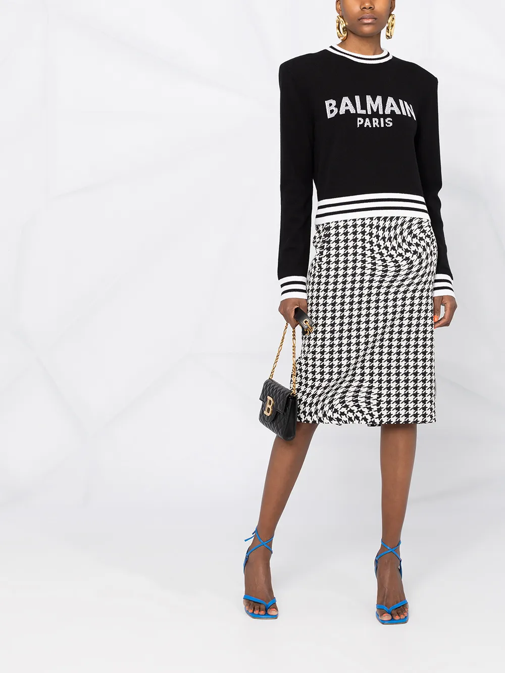 Image 2 of Balmain intarsia-knit logo jumper