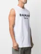 Balmain flocked logo sleeveless top