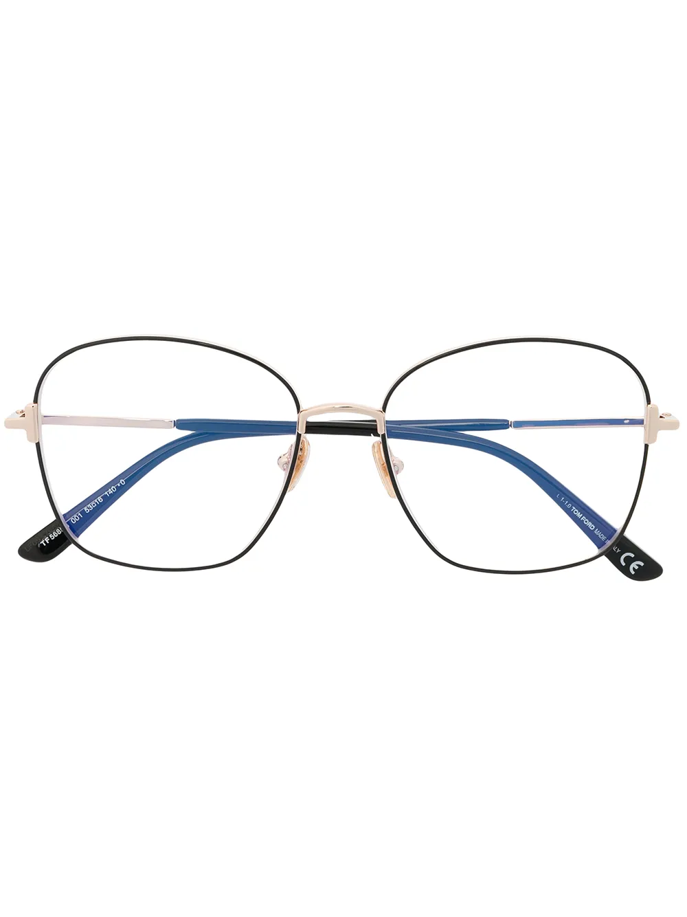 TOM FORD Eyewear Brille mit rundem Gestell - Gold