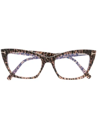 Leopard print top cat eye glasses