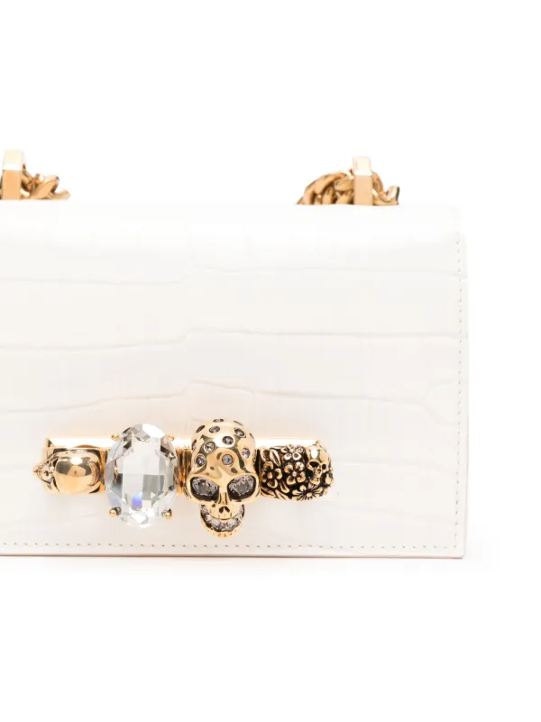 Alexander McQueen The Jewelled Cross Body Bag | White | FARFETCH