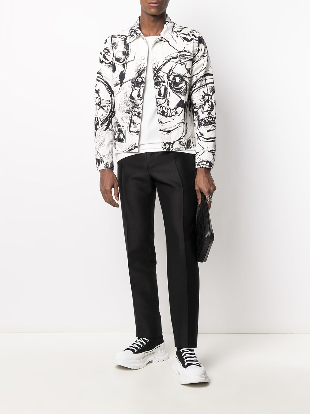 Alexander McQueen Skull Print Denim Jacket - Farfetch