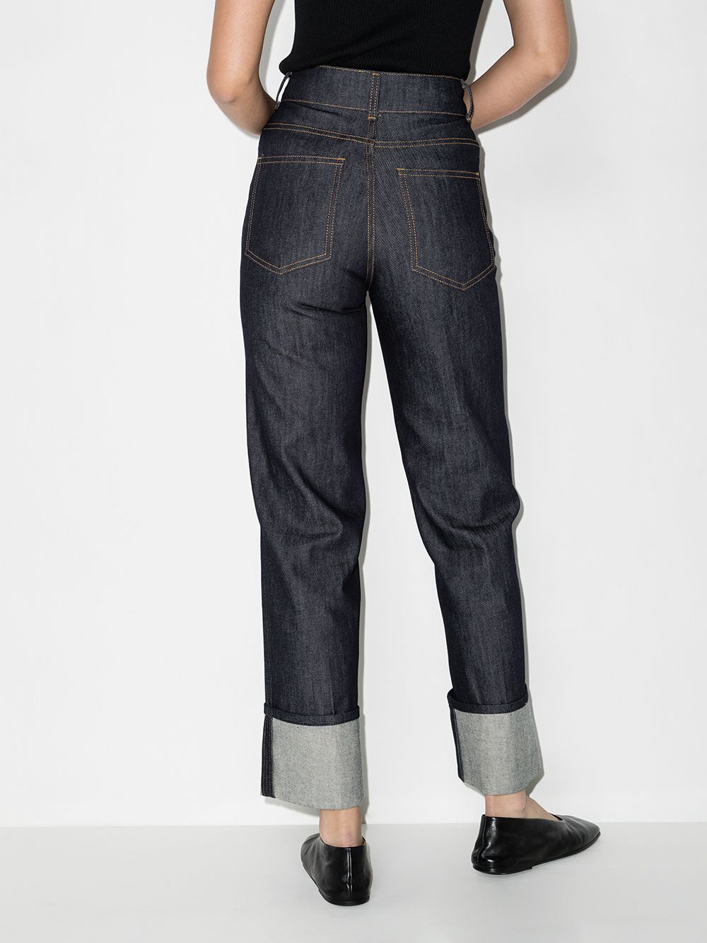 фото Low classic rolled cuffs high-waisted jeans