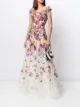 Imagem 2 de Marchesa Notte Vestido gola V com bordado floral