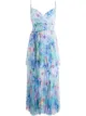 Image 1 of Marchesa Notte tiered watercolour-print dress