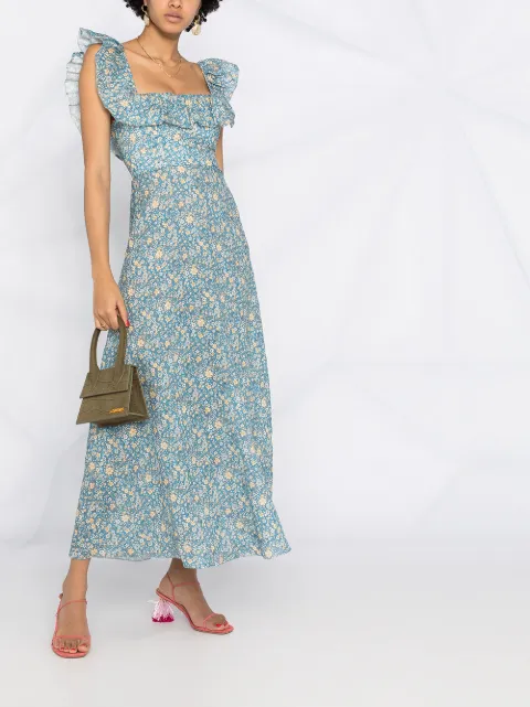 zimmermann carnaby ruffle neck long dress