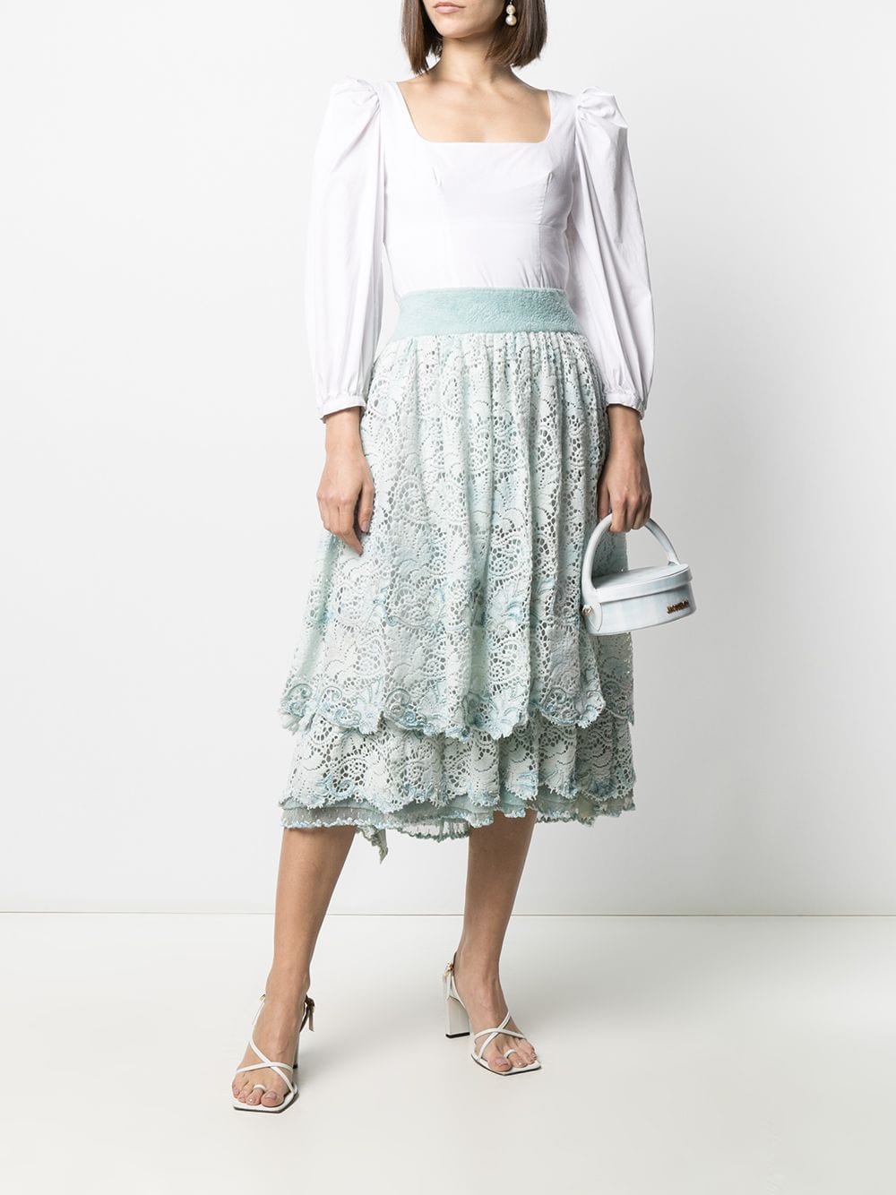 A.N.G.E.L.O. Vintage Cult 1990s Layered Crochet Midi Skirt - Farfetch