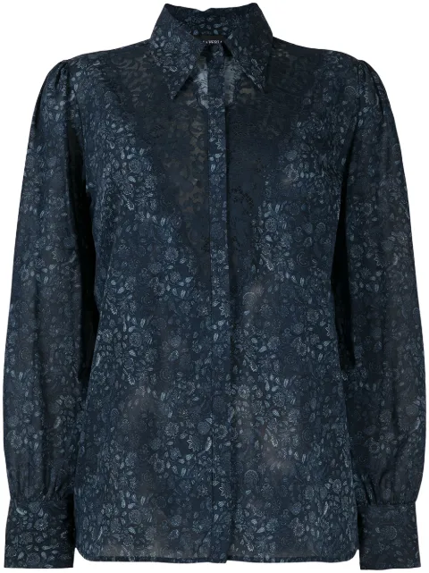 La Perla top semitraslúcido con ribete de encaje