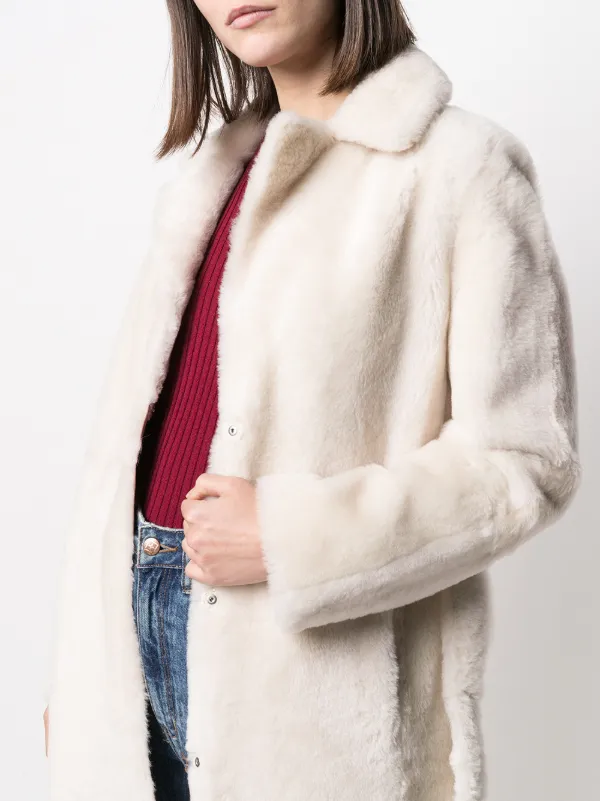 Yves Salomon full-length Shearling Coat White FARFETCH PH