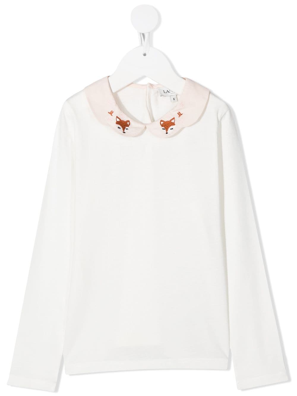 фото Lanvin enfant teen fox-embroidered collar top