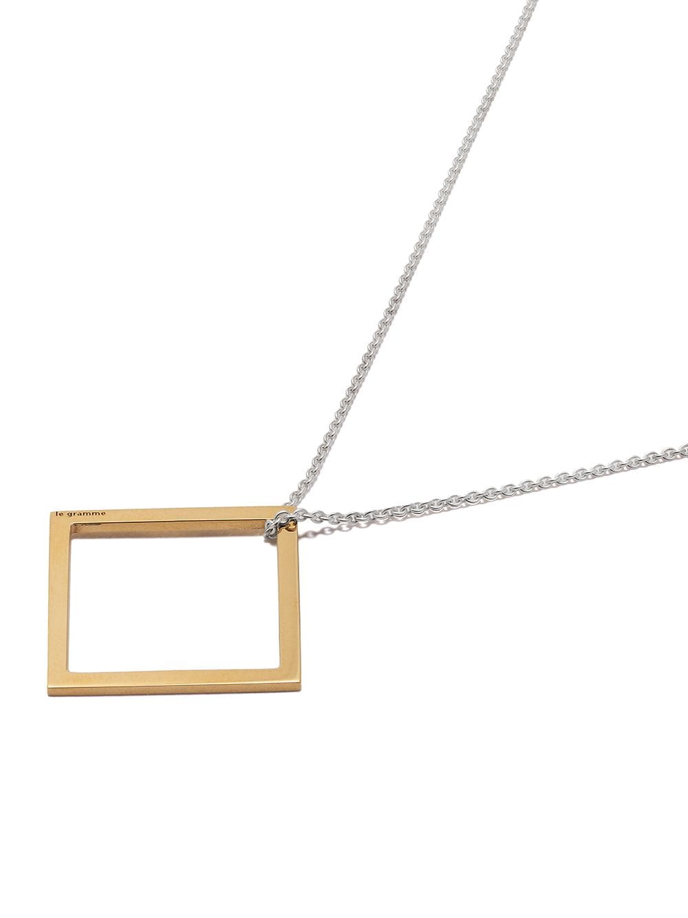 Shop Le Gramme 18kt Yellow Gold Square-pendant Necklace In Silver