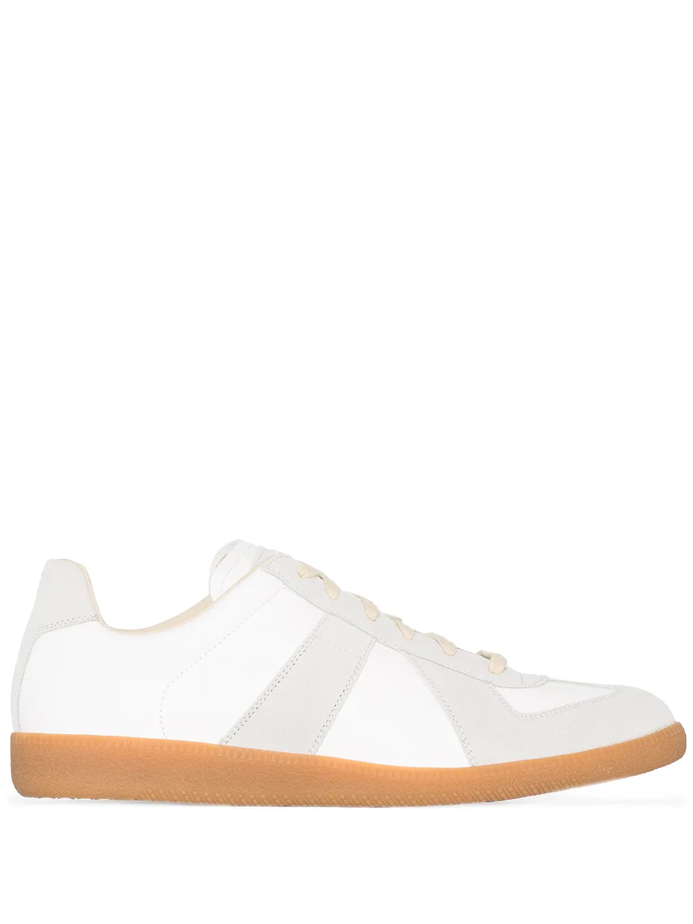 panelled lace-up sneakers