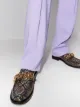 Versace python print chain-link loafers
