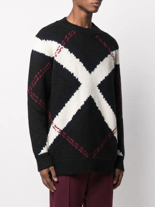 black argyle jumper
