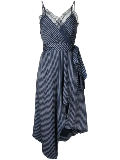Simkhai Emma asymmetric stripe-print dress