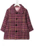 Natasha Zinko Kids plaid check coat - Pink