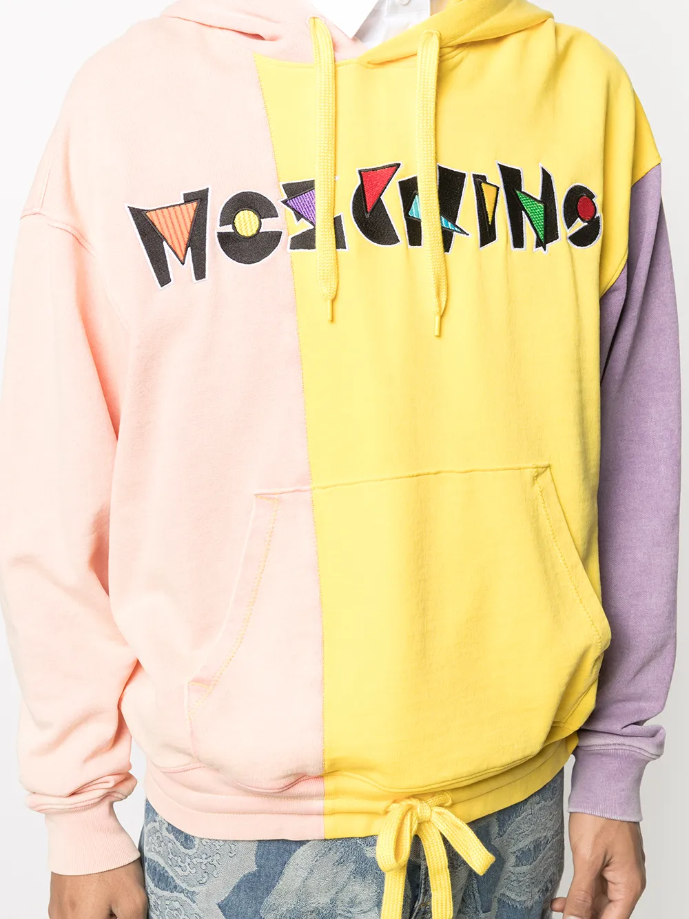 фото Moschino худи в стиле колор-блок с логотипом