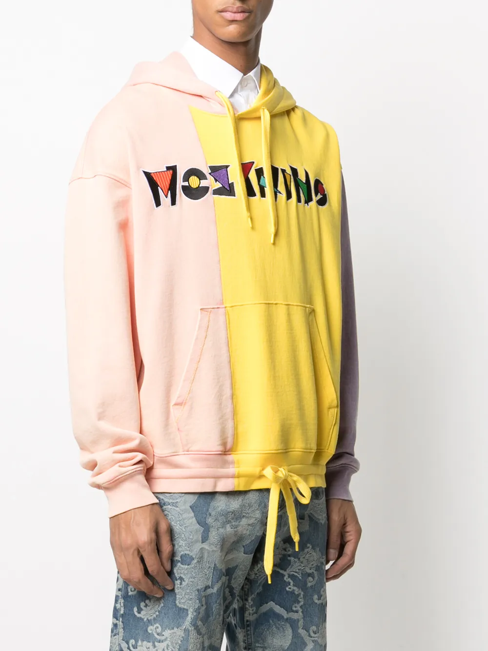 фото Moschino худи в стиле колор-блок с логотипом