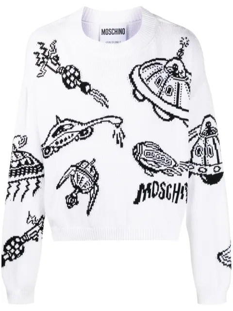 Moschino printed cotton jumper