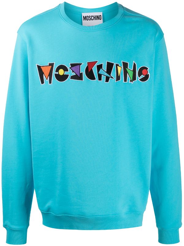 moschino logo shoulder crew neck sweatshirt
