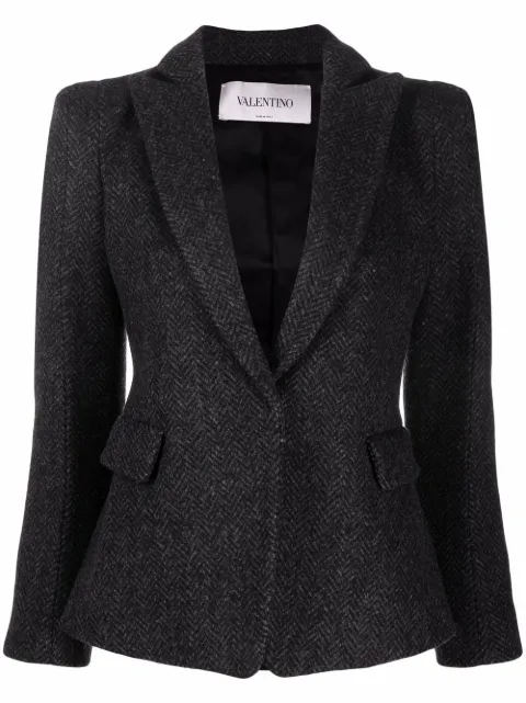 Valentino Garavani chevron pattern single-breasted blazer