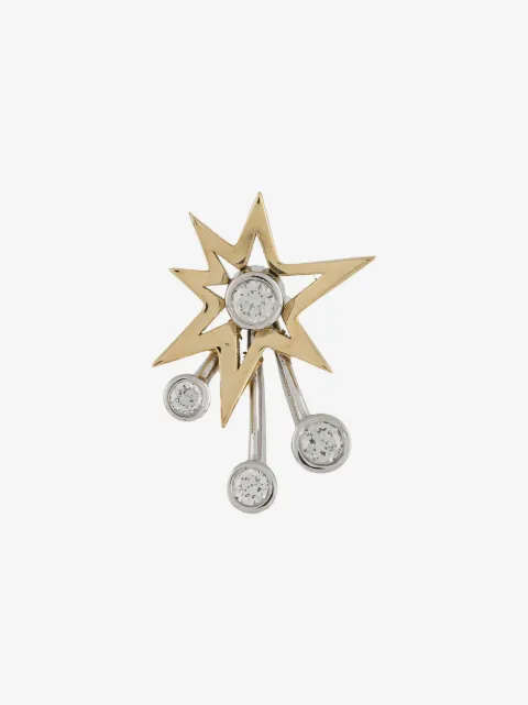 LE STER 18kt 'Rocket' Gelb- und Weißgoldohrring mit weißen Diamanten