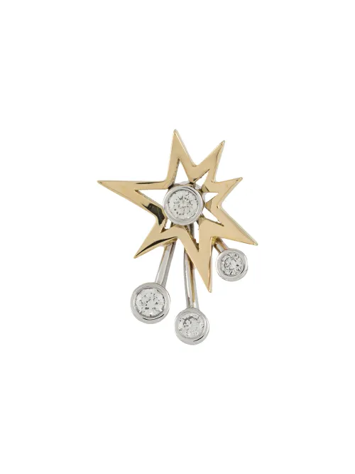 Boucle d'oreille Rocket en jaune et blanc 18ct orné de diamants - LE STER - Modalova