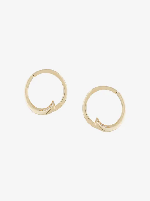 LE STER 18kt yellow gold diamond Pin Wheel hoop earrings