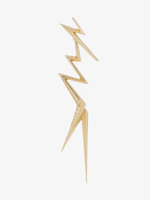 LE STER 18kt yellow gold diamond Thunderflash jacket and right ear stud earring