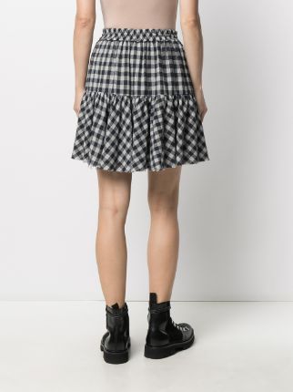 gingham-print flared mini skirt展示图