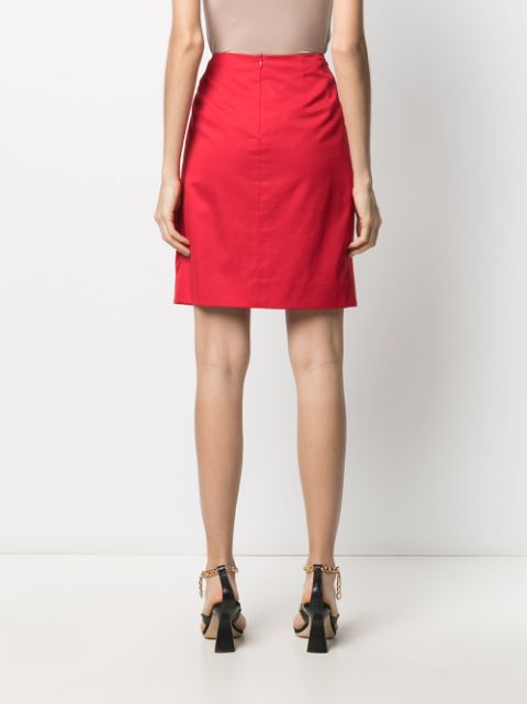 Shop red Chanel Pre-Owned high-waist straight-fit skirt with Express ...