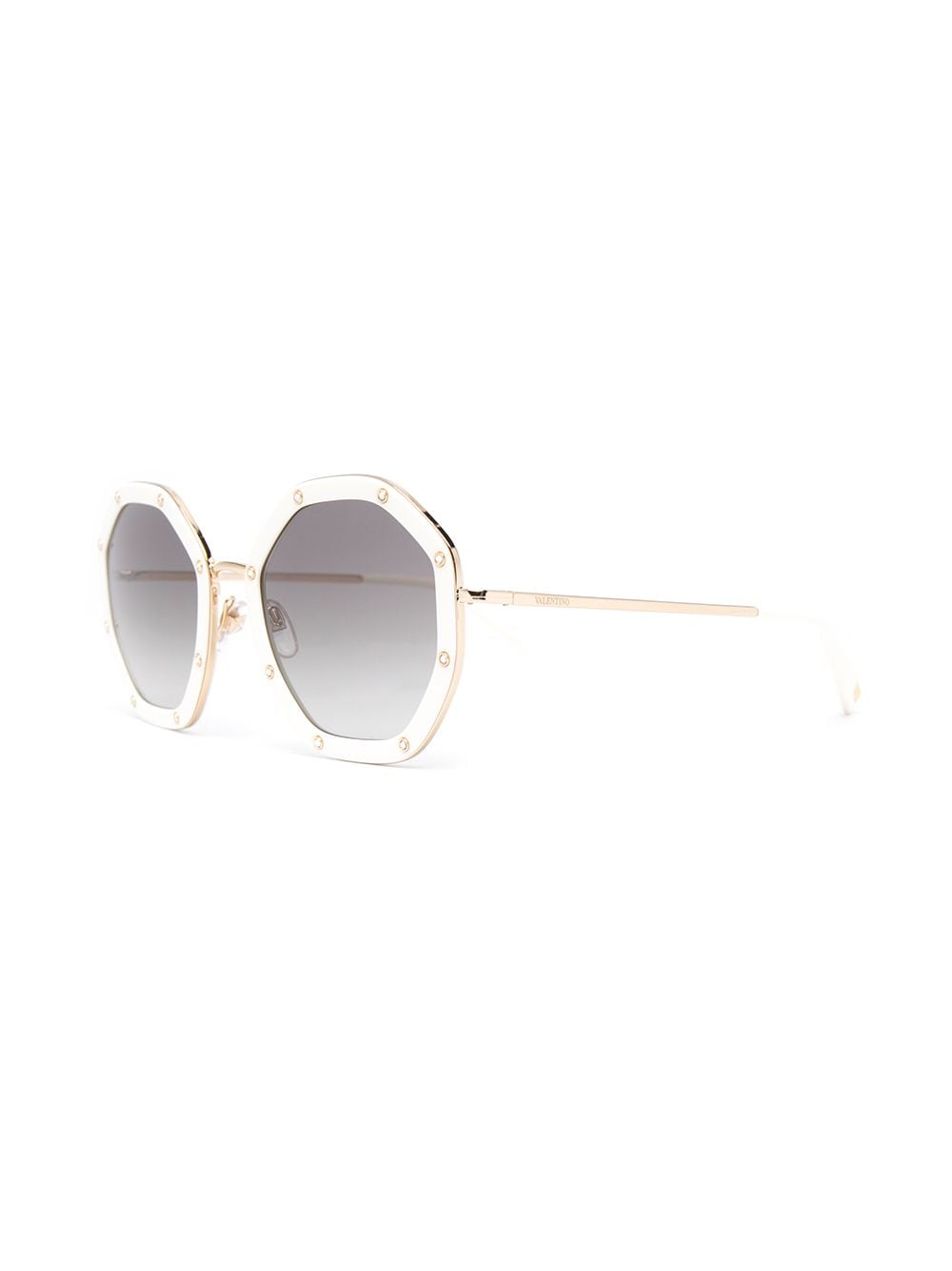 фото Valentino eyewear солнцезащитные очки в восьмиугольной оправе со стразами