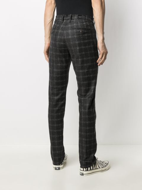 yellow and black check trousers