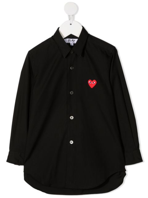 Comme Des Garçons Play Kids camisa con parche del logo