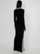 GAUGE81 low neck side slit gown