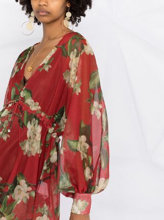 all-over floral coverup dress展示图