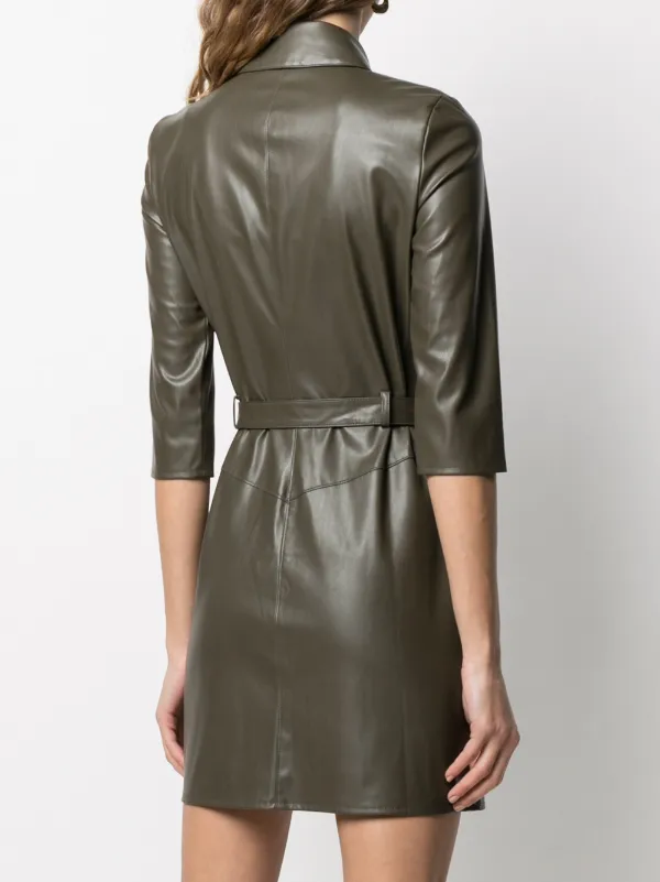 Patrizia Pepe Faux Leather Shirt Dress 