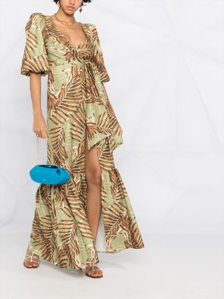 Palmeira leaf-print maxi dress展示图