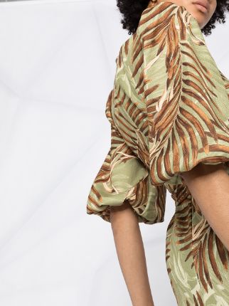 Palmeira leaf-print maxi dress展示图