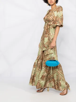 Palmeira leaf-print maxi dress展示图