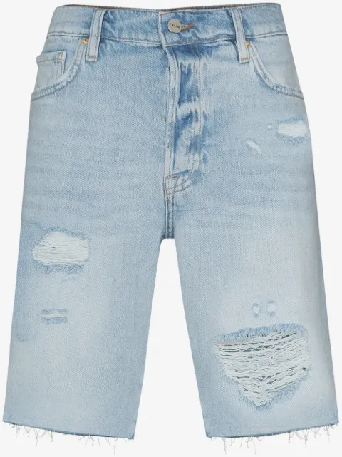 FRAME Le Slouch distressed Bermuda shorts