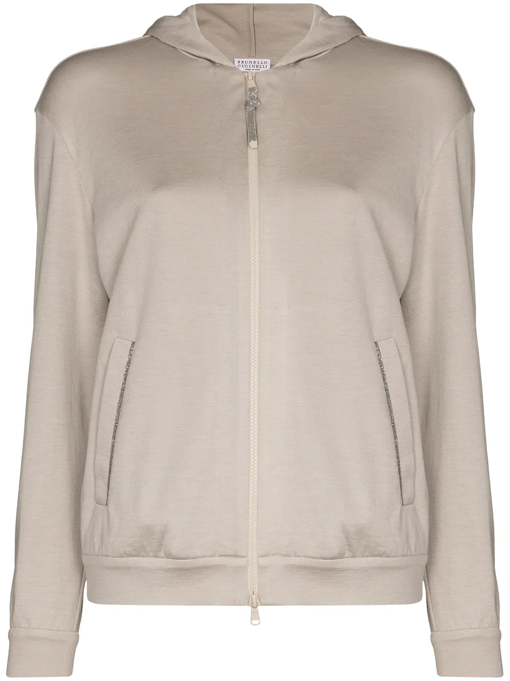 фото Brunello cucinelli slit-pocket zip-up hoodie