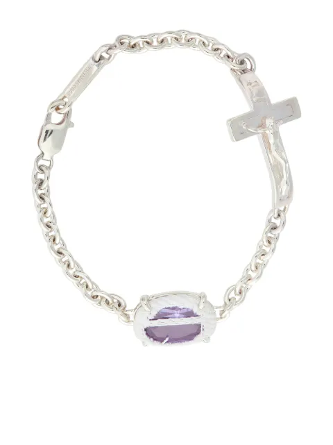 SWEETLIMEJUICE Oval Crucifix chain bracelet