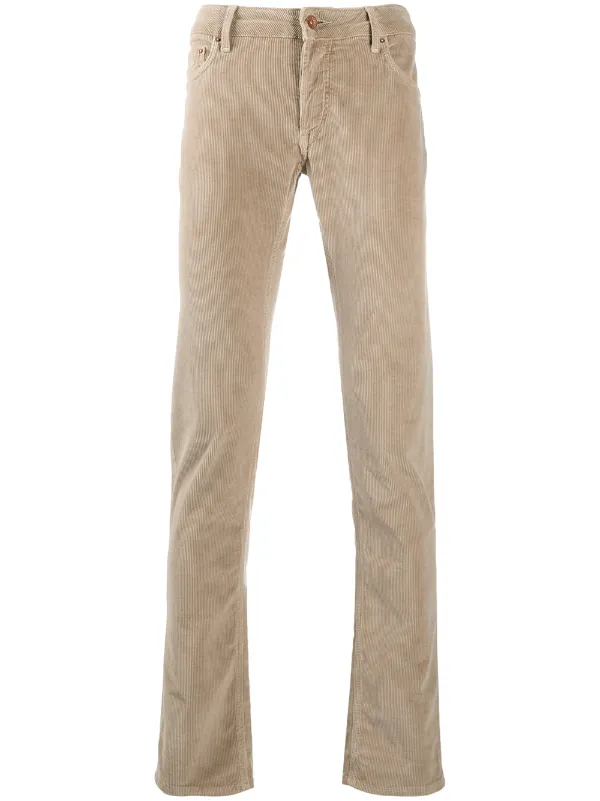 slim fit corduroy trousers