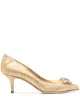 Image 1 of Dolce & Gabbana Pre-Owned crystal-embellished metallic pumps