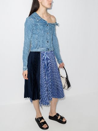 Rebecca one-shoulder denim jacket展示图