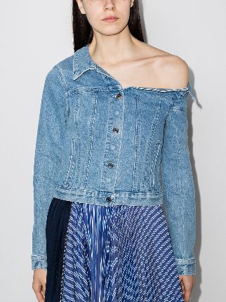 Rebecca one-shoulder denim jacket展示图