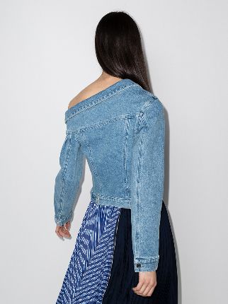 Rebecca one-shoulder denim jacket展示图